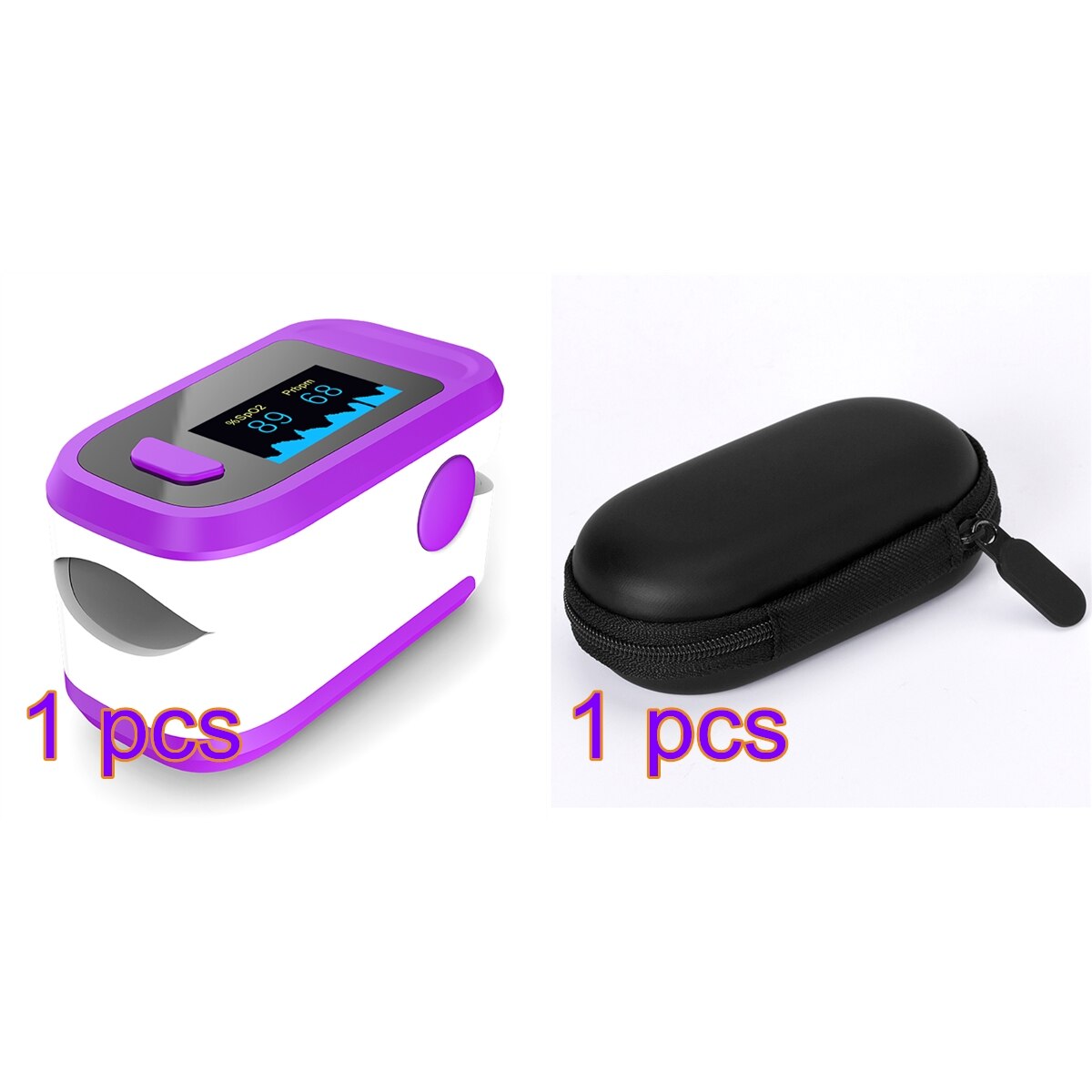 Klar lager 1pc blod ilt monitor finger puls oximeter ilt saturation monitor hurtig uden batteri: B1