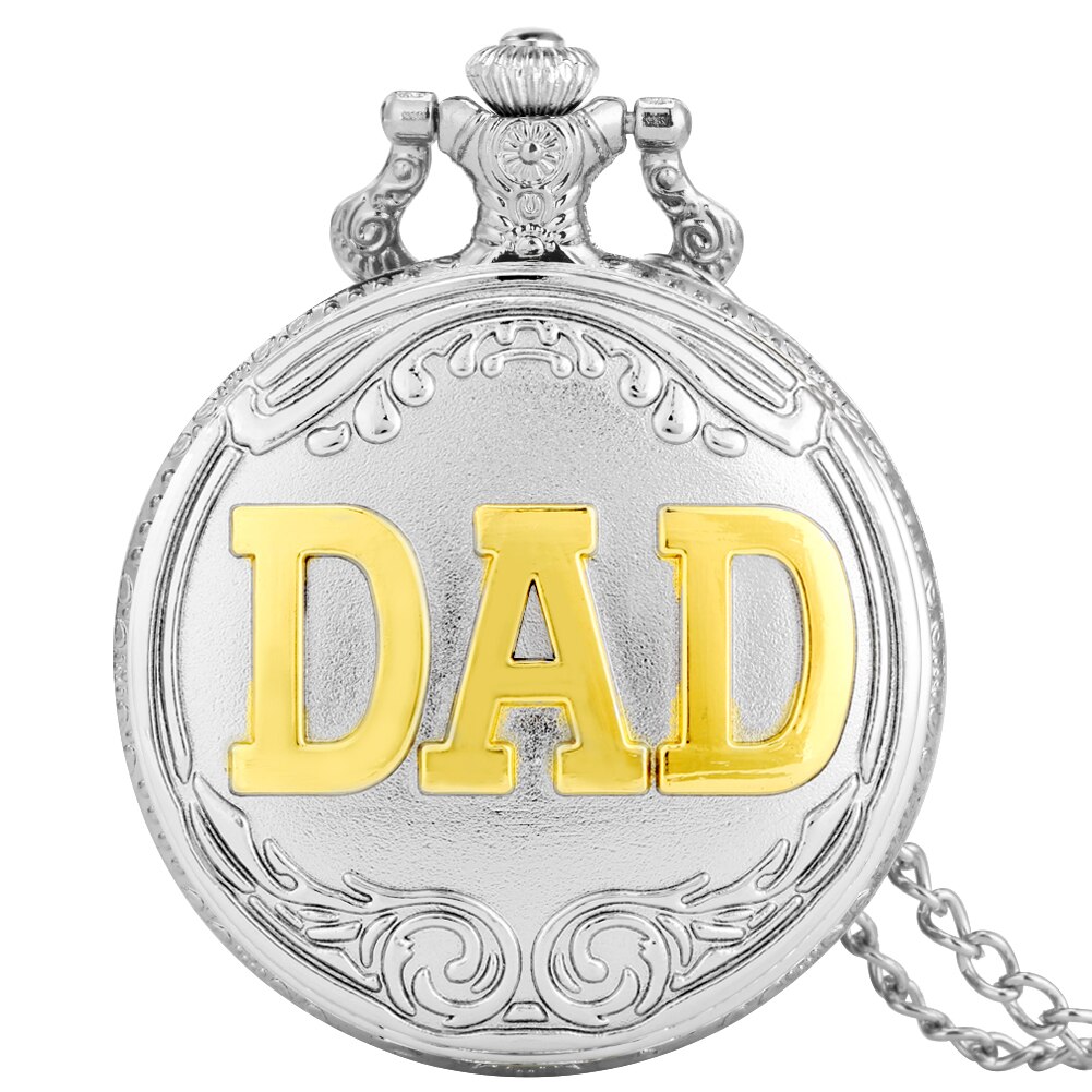 Vaders Dag Quartz Zakhorloge Hollow Gesneden Dad Zakhorloge Retro Creatieve Hanger Klok Ketting Ketting Super Dad: Only Pocket Watch 4
