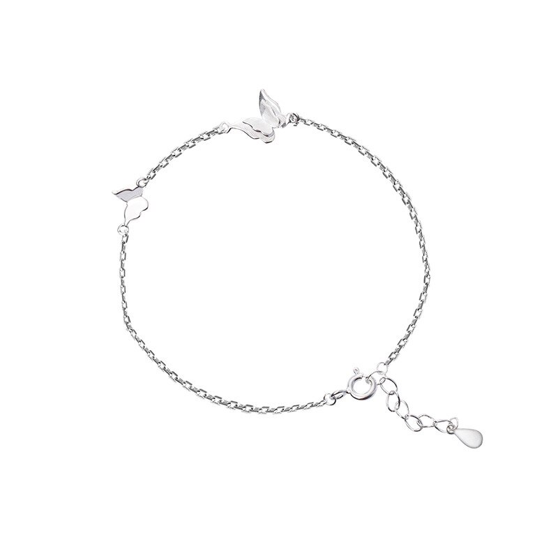 ANENJERY 925 conjuntos de joyas de plata de ley collar de perlas simuladas con hojas de brotes + pendientes + pulsera para mujer joyería coreana