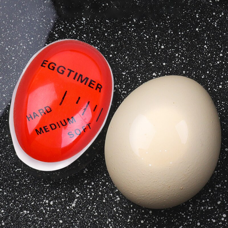 1pcs Egg Perfect Color Changing Timer Yummy Soft Hard Boiled Eggs Cooking Kitchen Eco-Friendly Resin Egg Timer Red timer tools