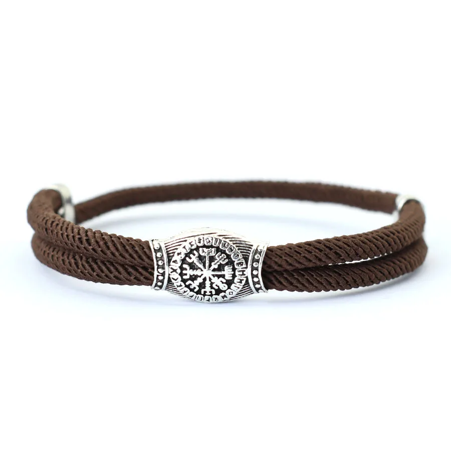 Mode Mannen Armband Touw Handgemaakt Weaven Viking Symbool Braslet Verstelbare Nautische Draad Braclet Surfen Sieraden Accessoires: Donkergroen