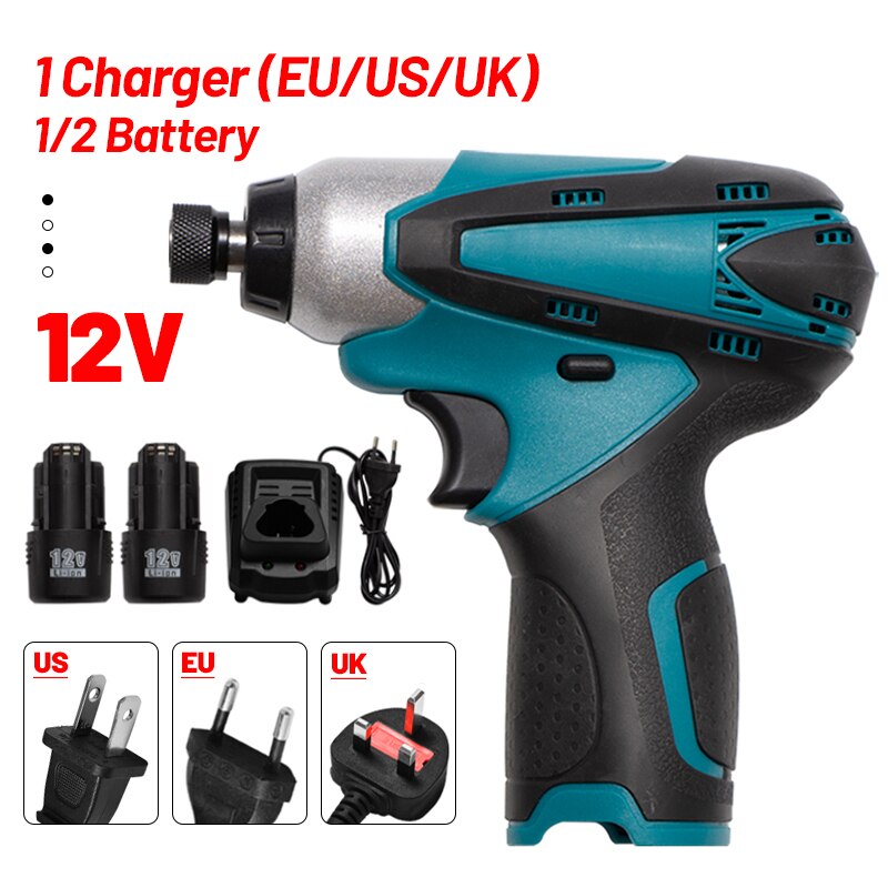 12V Electric Cordless Screwdriver Mini Wireless Power Driver DC Lithium-Ion Battery 110N.m Impact Drill For Makita 12V Battery