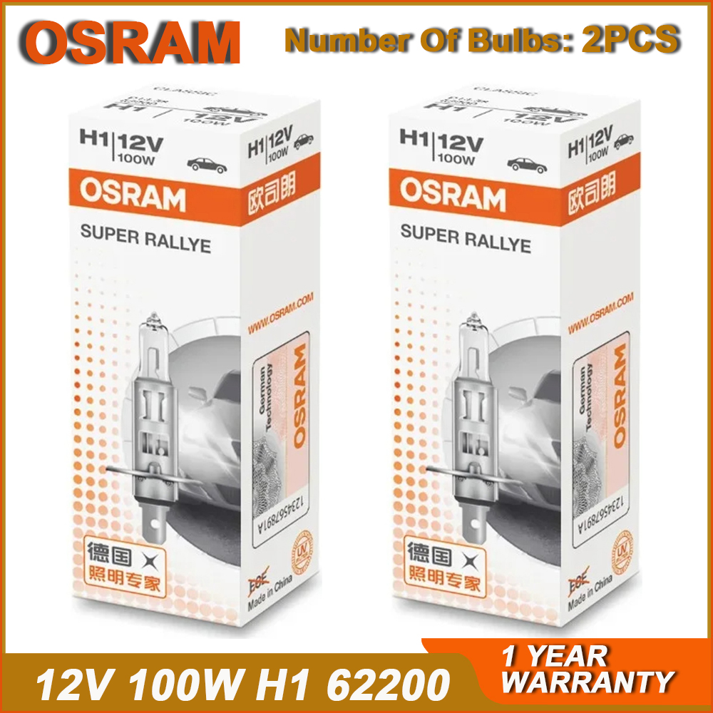 Osram original  h1 h4 h3 h7 standard forlygte 12v 55w 100w 3200k lysdæmpende tågelygte med høj/lav lysstråle bil halogenpære oem  (2 stk.): Grøn