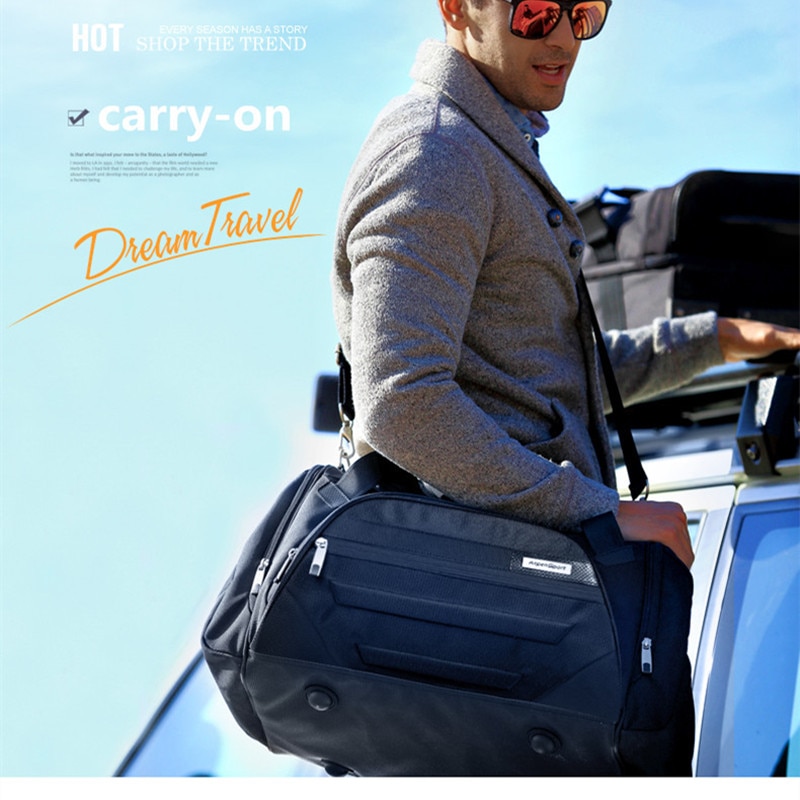 AspenSport Men Waterproof Weekend Bags Travel Luggage Nylon Duffle Bags Trip Handbag Large Bag Carry-on hand bag