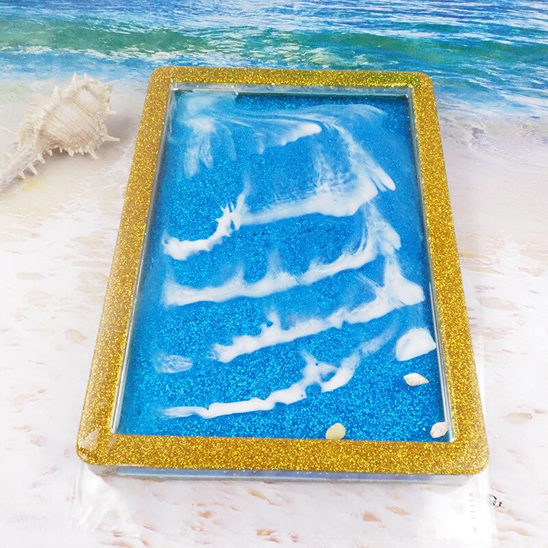 Diy przezroczysta żywica epoksydowa forma taca na owoce zestaw prostokątna duża taca podstawka taca robić przechowywania żywicy silikonowej