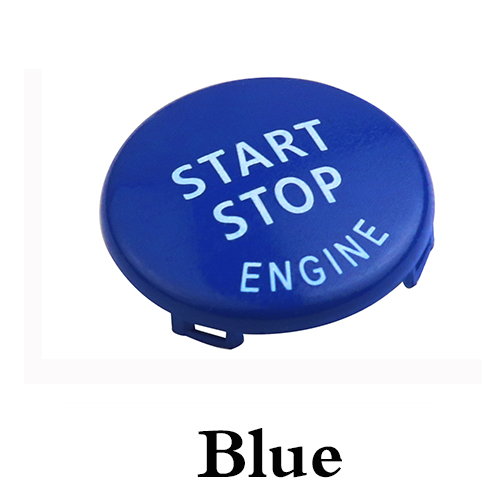 początek zatrzymać przycisk silnika wymienić zatoczka dla BMW X1 X5 E70 X6 E71 Z4 E89 3 5 serii E90 E91 E60 klucz wystrój pierścień wykończenia czapka przełącznik zestaw: niebieski