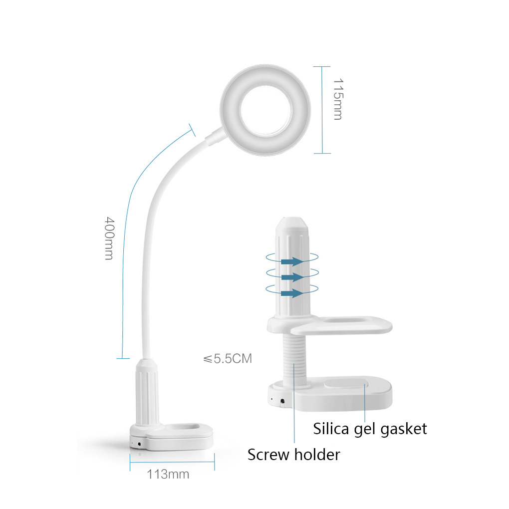 12W 40 LED ojo proteger abrazadera tornillo Clip escritorio luz largo brazo 3 Color regulable lámpara de mesa 5V USB alimentado Sensor táctil lámpara de Control