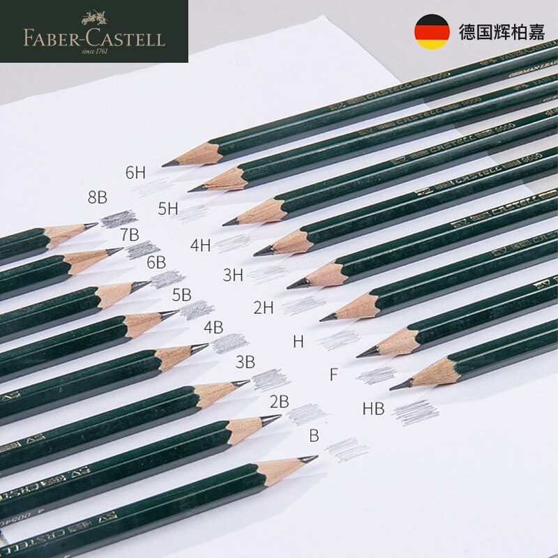 1pc Faber Castell 9000 Sketching Pencil 16 Hardness H to 8B Drawing Pens Student Artist Staionery