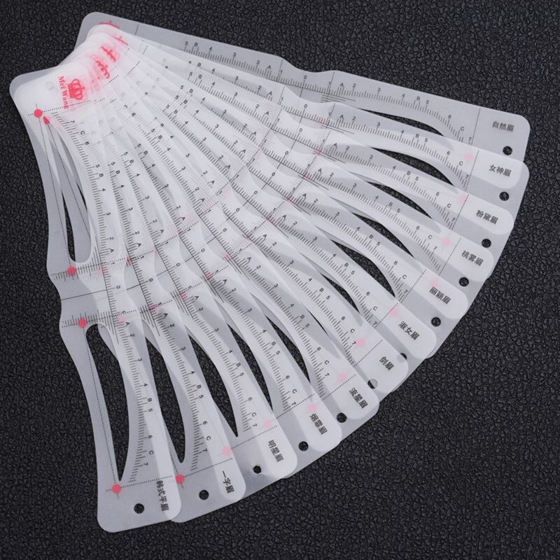 12PCS Reusable Drawing Guide Card Eyebrow Template Shaping Tool Shaping Grooming Eyebrow Stencil Set