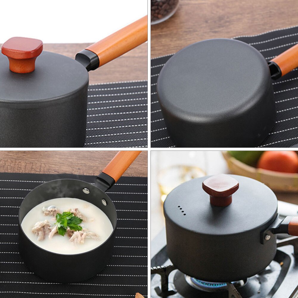 1pc Soup Pan Iron Premium Household Soup Pot Milk Pan Cooking Pan for Kitchen Restaurant