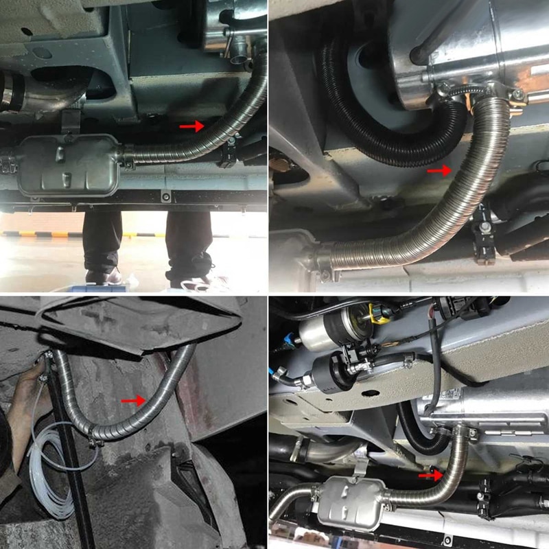 200cm Car Air Parking Heater Exhaust Pipe with 2 Clamps Fuel Tank Exhaust Pipe Hose Tube for crude oil-Heater