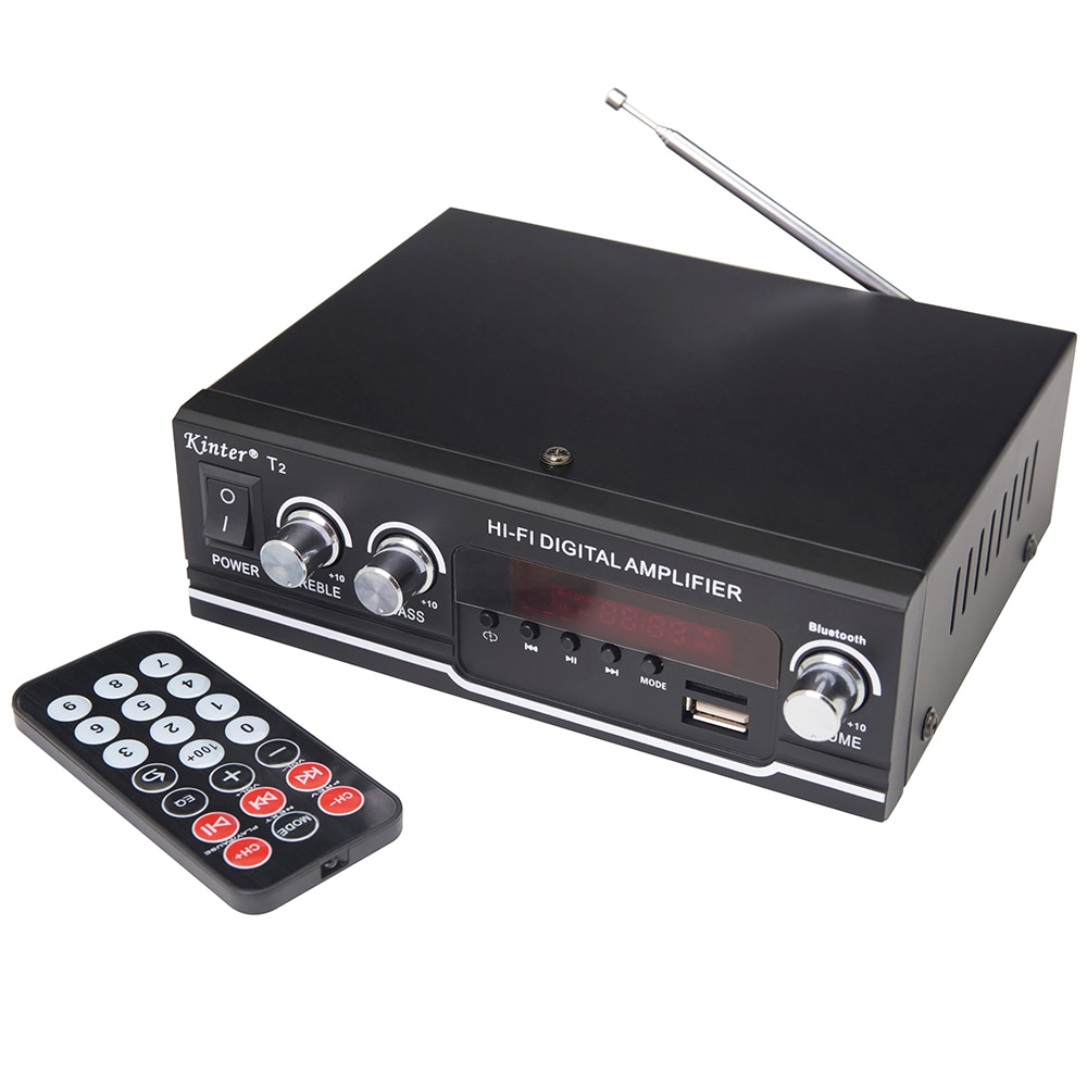 Portable BT Audio Power Amplifier Multifunctional Car and Home Dual-use Power Amp with Remote Controller