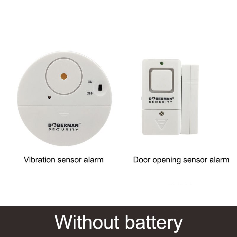 1-5pcs Door Window Security Alarm Ulrta-Slim Warning Wireless Alarm Vibration Sensor for Home Security Protection Alarms System: AB White1 2Pcs