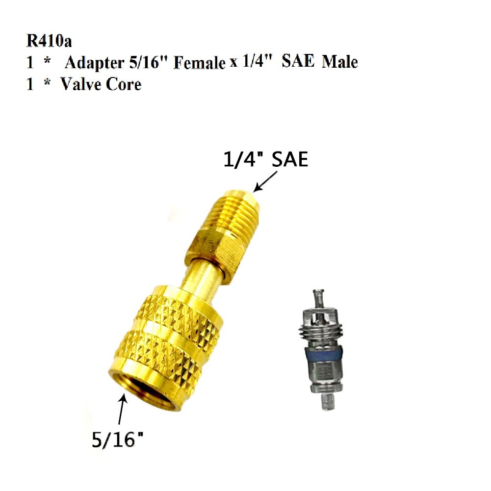 Mini Split Adapter For Gauges 5/16" SAE Male To 1/4" SAE Female Refrigerant Charging Valve Tap Air Con Switch R32 Adapter