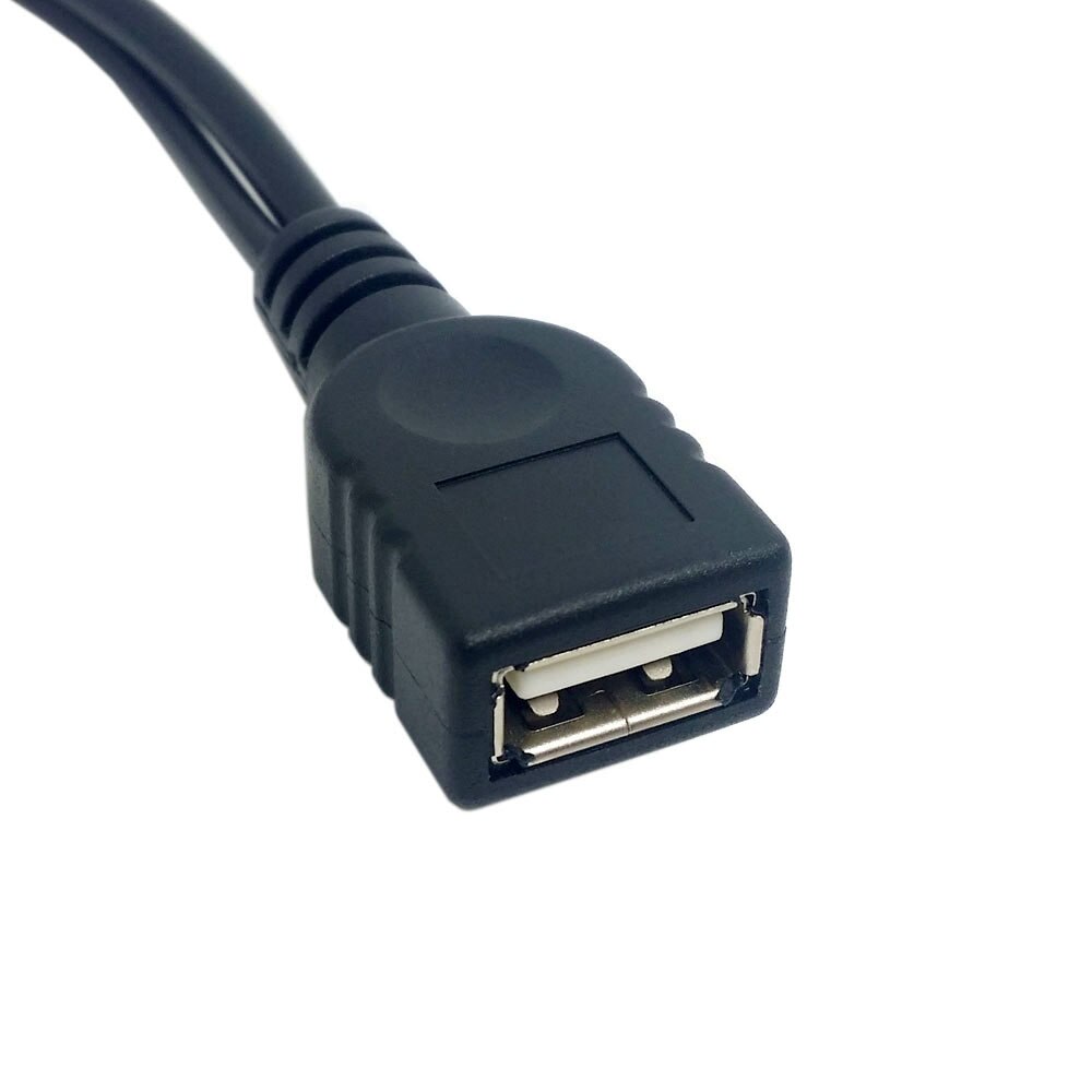 Zihan Dual A Male to USB 2.0 Female A Extra Power Data Y Extension Cable for 2.5" Mobile Hard Disk Black 20cm