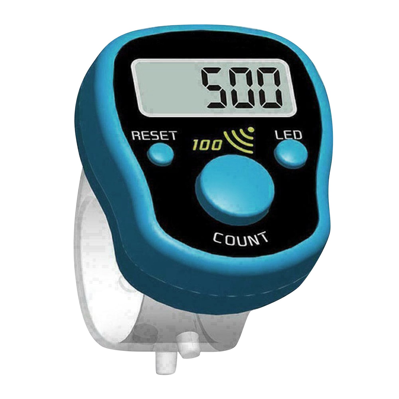 1pcs Portable Electronic Digital Counter Mini Lcd Hand Held Finger Ring Tally Counter Stitch Marker Plastic Row Counter: Blue