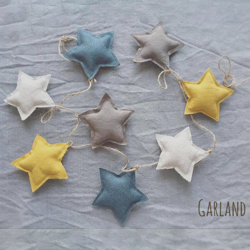 Guirnaldas de estrellas nórdicas hechas a mano para habitación de bebé, decoraciones de pared para habitación de niños, accesorios de fotografía, los mejores , novedad