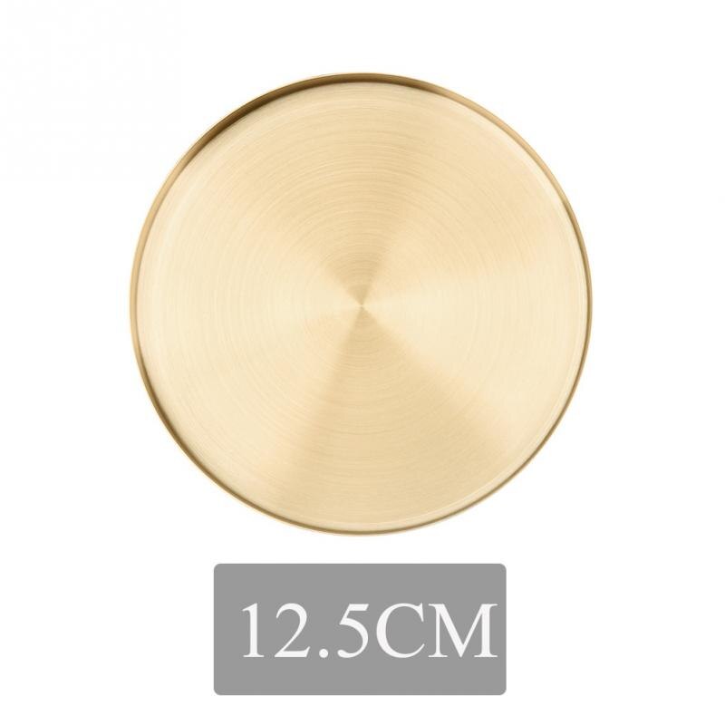 Exquisite Home Gold Kitchen Space Saving Round Shape Jewelry Display Decorative Storage Tray Desktop Stainless Steel Bathroom: S