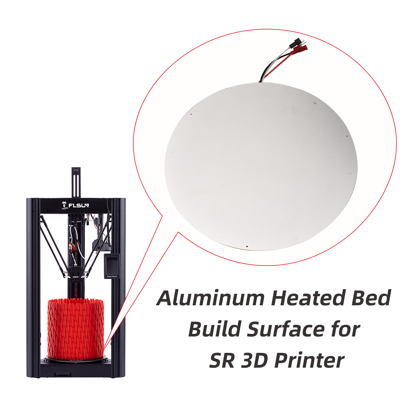 FLSUN Q5 3D Printer Glass Plate Build Surface Coated Lattice Glass Platform Heat Bed Glass Bed 3D Printer Upgraded Parts: for SR-Aluminum