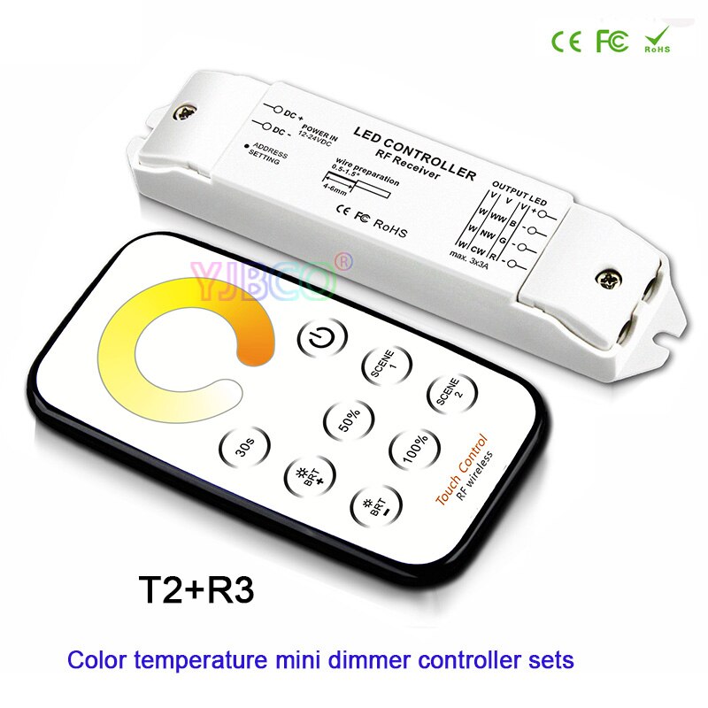 Bincolor Mini Rf Wireless Remote Led Dimmen/Cct/Rgb/Cw Nw Ww Led Dimmer Ontvanger Controller Voor led Strip Licht, DC12V-24V