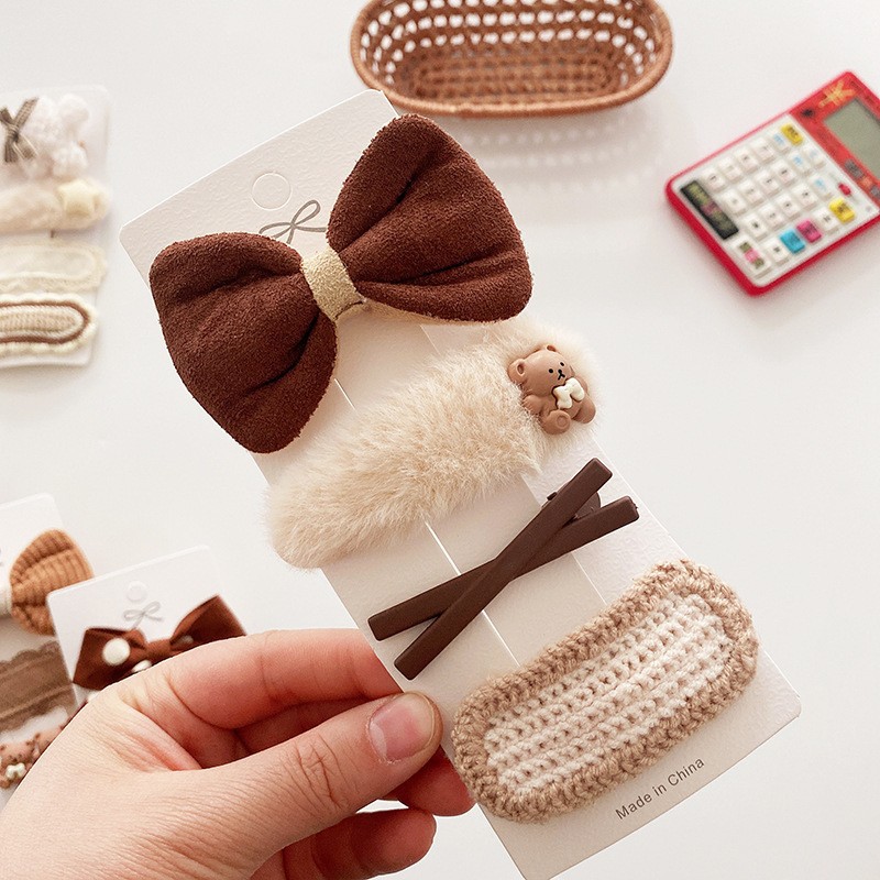 2022 4 Pcs Set Kids Zoete Boog Haarspelden Kawaii Boog Bloem Meisjes Haarspelden Meisje Haar Accessoires Kids Hoofddeksels: 4pcs 5