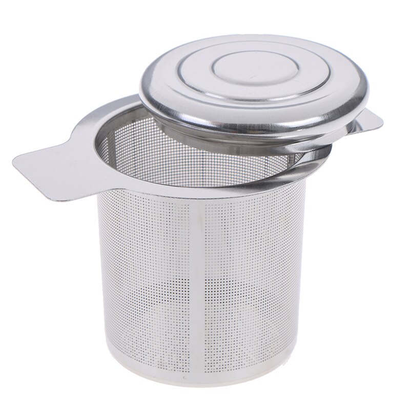 Tea Infuser Stainless Steel With Lid As Drip Tray Tea Strainer With 2 Handles Tea Infusers Basket Reusable Mesh Tea Strainer