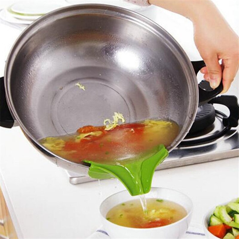 Useful Silicone Soup Funnel Water Deflector Tool Kitchen Gadget