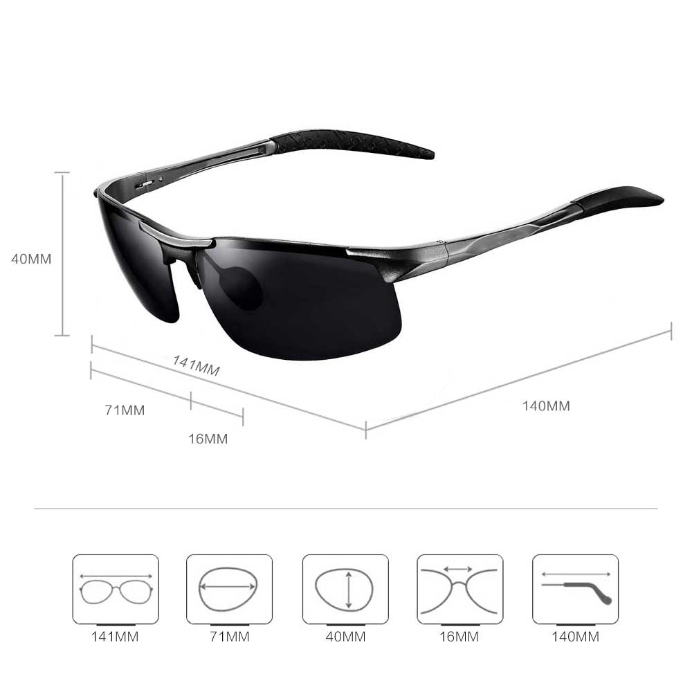 NALOAIN Gepolariseerde Zonnebril HD Lens Metalen Frame Sport Zonnebril Driving Goggles Voor Mannen Vrouwen Vissen Outdoor