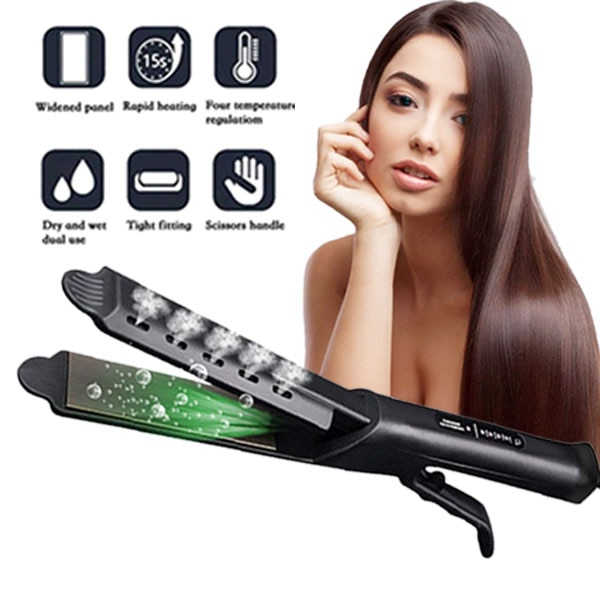 2 In 1 Hair Curler Flat Irons Gold Twist Hair Curling & Straightening Iron Titanium Pro Hair Curling Irons Hair Styling Tools