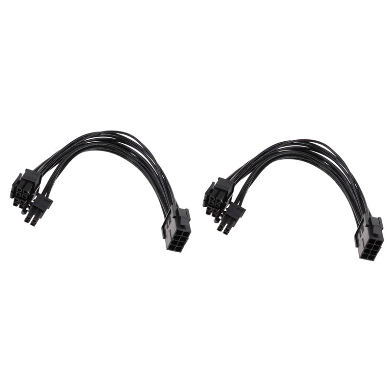 2 Pack CPU 8Pin to 8+4Pin Power Supply Extension Cable Cord 20cm Converting 8 Pin CPU Power Wire to 8+4Pin Power Wire