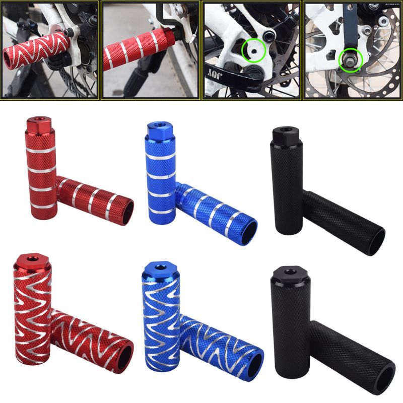 1 paar mountainbike fiets as pedaal legering voet stunt pegs cilinder zwart mtb fiets pedaal antislip voor achter as voet pick