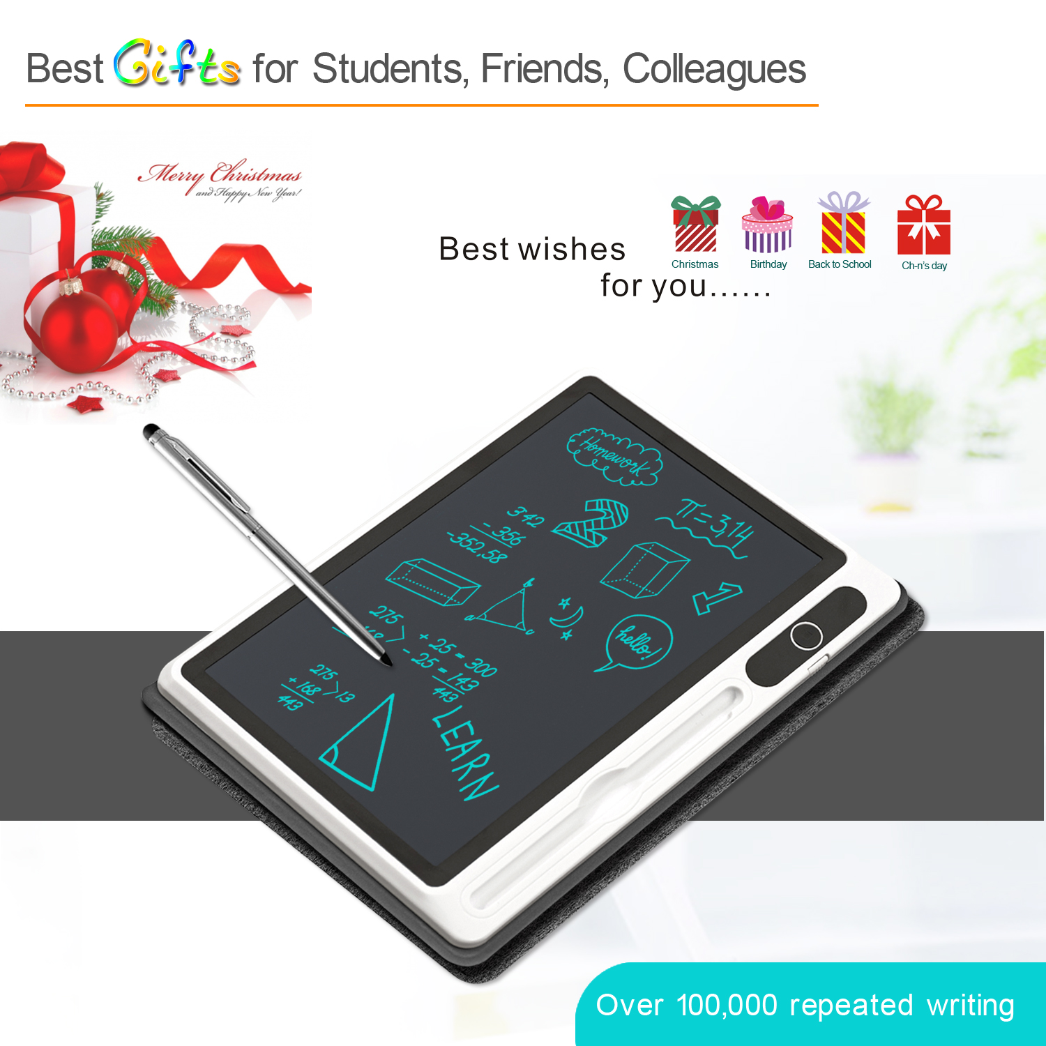 9.3inch LCD Writing Tablet Doodle Board, Flip protestive Cover , Doodle Board ,Christmas for 3 4 5 6 year Old BOYs /GIRLs