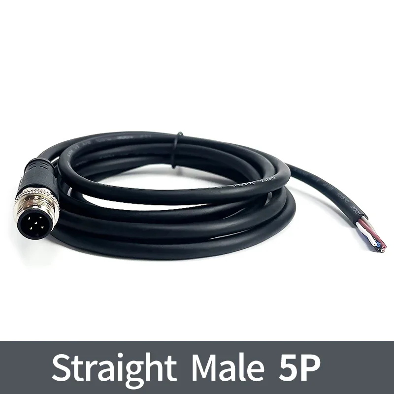 2 meter M12 sensor connector waterdichte kabel plug Mannelijke & Vrouwelijke 4 5 8 12Pin PVC Geïntegreerde spuitgieten M12 connectoren: MULTI / Onder 5 Stks