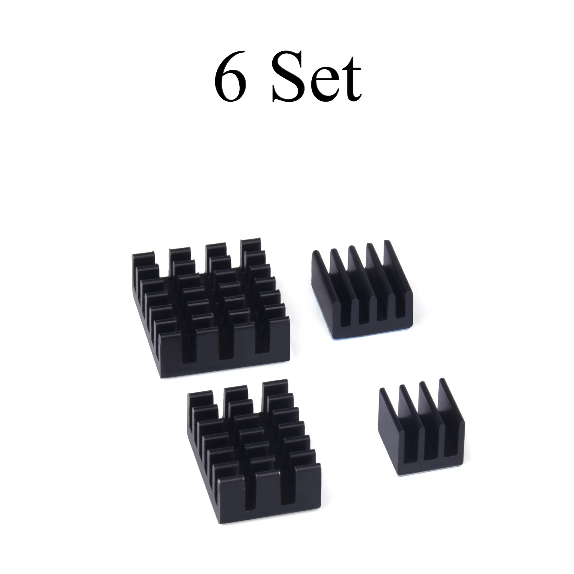 Disipador de calor de aluminio, Kit de radiador para Raspberry Pi 4 Modelo B, negro, 1-9 unidades: 6Set