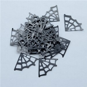 500 stuks/partij 26*18mm zwarte halloween spinnenwebben losse pailletten mooie knutsels voor naaien/webbing diy accessoire kinderen diy: Zwart