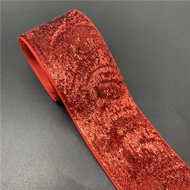 3 yards/parti 38mm glimmer fløjl bånd håndlavet bryllup fest dekoration bånd til indpakning gør-det-selv-hår systof: 05