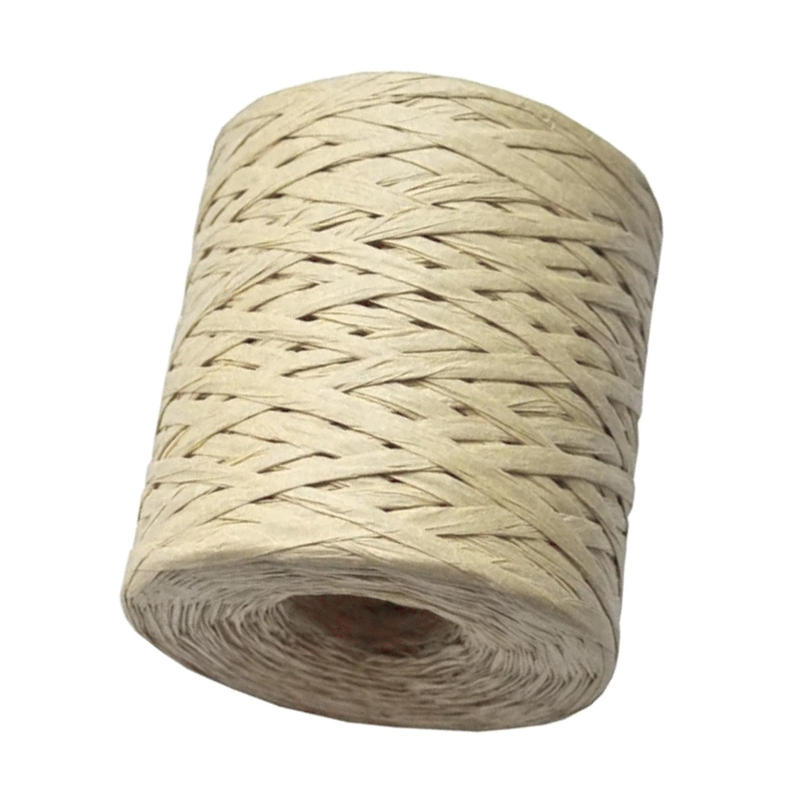 Cinta de papel de rafia de 200m, cuerda de hilo para Navidad, de San Valentín, decoración para envolver , manualidades DIY, tejido de cajas: Beige