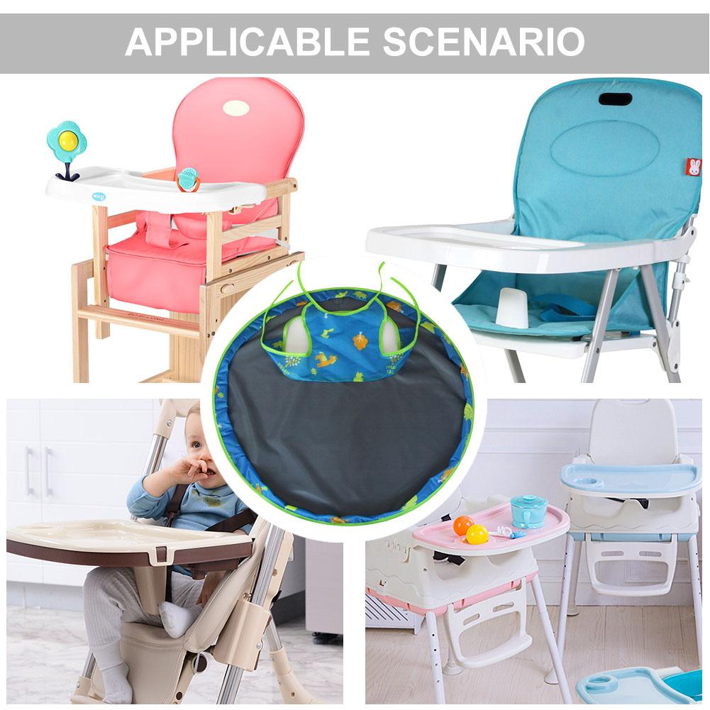 Alfombra de mesa para comer de bebé, cojín de silla de alimentación, almohadilla plegable redonda impermeable para bebés, almohadilla de mesa antisuciedad