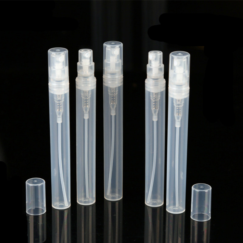 100pcs/lot 2ml 3ml 4ml 5ml Plastic Perfume Bottles Refillable Mist Sprayer Bottle Mini Sample Atomizer Empty Vials