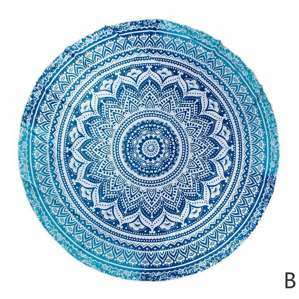 Retro Blommig Hippie Boho Sommar Strandhandduk Yogahandduk Väggmatta Mandala Indisk Gradient: BlÃÂ¥