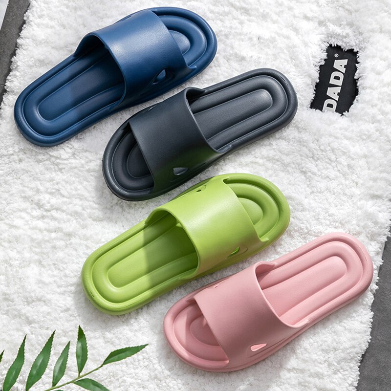 Antislip Mannen Slippers Badkamer Douche Slippers Voor Vrouwen Slides Sandalen Eva Zachte Slip Op Platte Slippers strand Zomer Schoenen