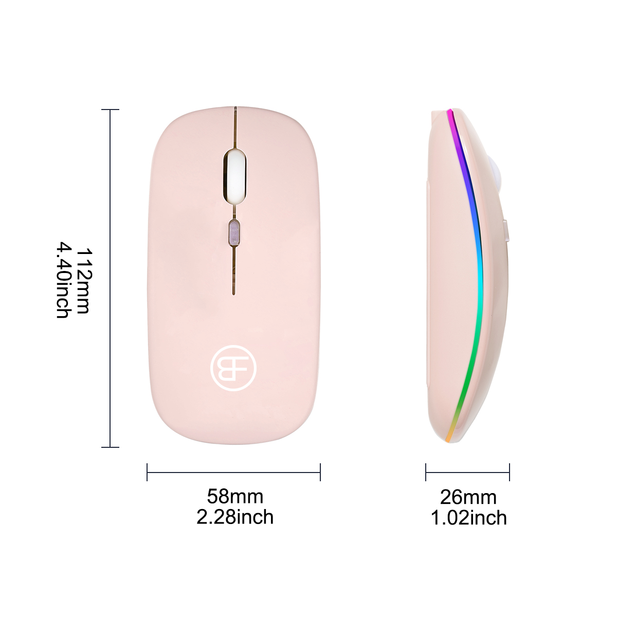 Souris sans fil rvb souris Rechargeable souris d'ordinateur sans fil LED rétro-éclairé souris de jeu ergonomique pour ordinateur portable