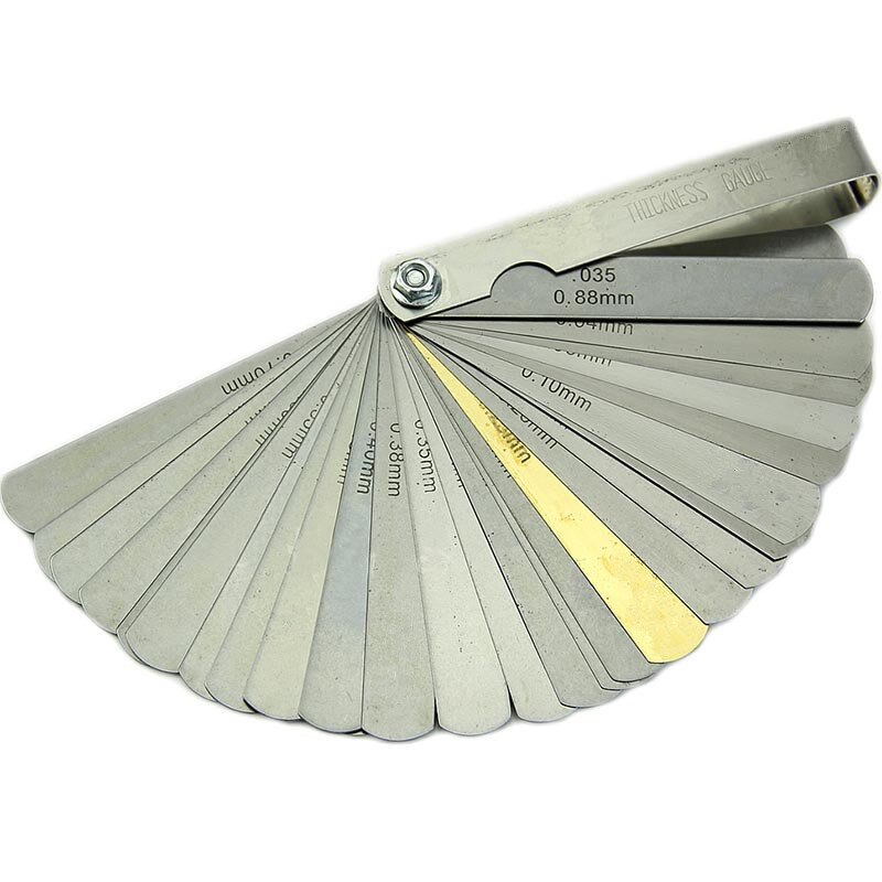 Medidor de espesor para herramienta de medida, herramienta de medición de 32 hojas, relleno de huecos métricos, 0,04-0,88mm