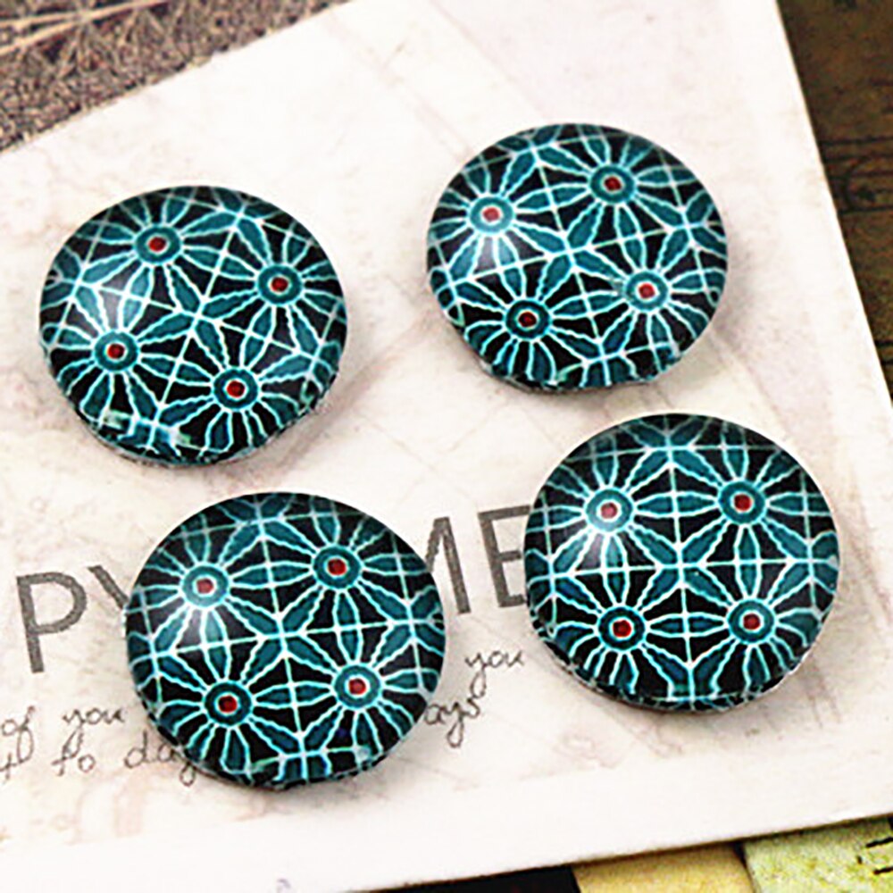 20pcs 12mm Handmade Photo Glass Cabochons (Color pattern series): E4-16