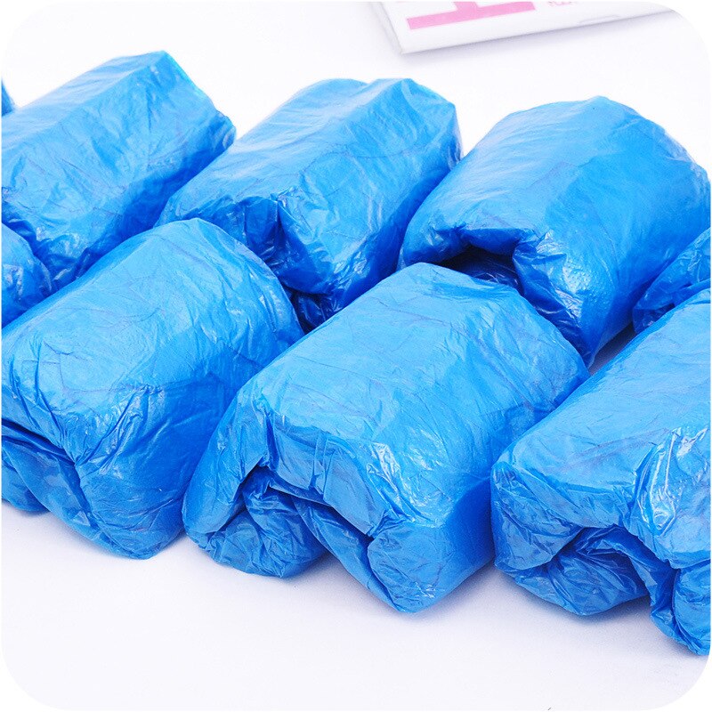 100pcs Disposable Hospital Shoes Covers Overshoes Carpet Protection Floor Protector Waterproof Plastic Boot Shoe Cover