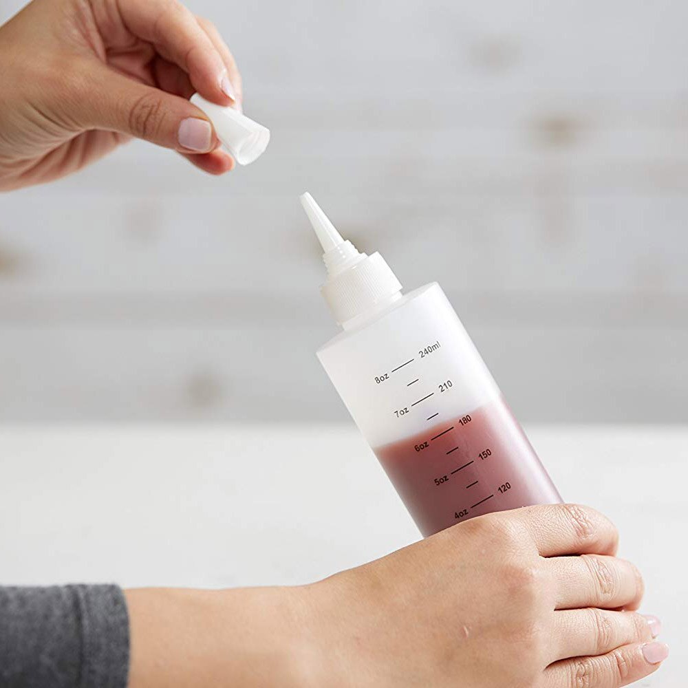 Botellas de plástico de 8oz y 16oz con tapón blanco a prueba de fugas, Ideal para aceite, condimentos, aderezo, pintura, manualidades con embudo