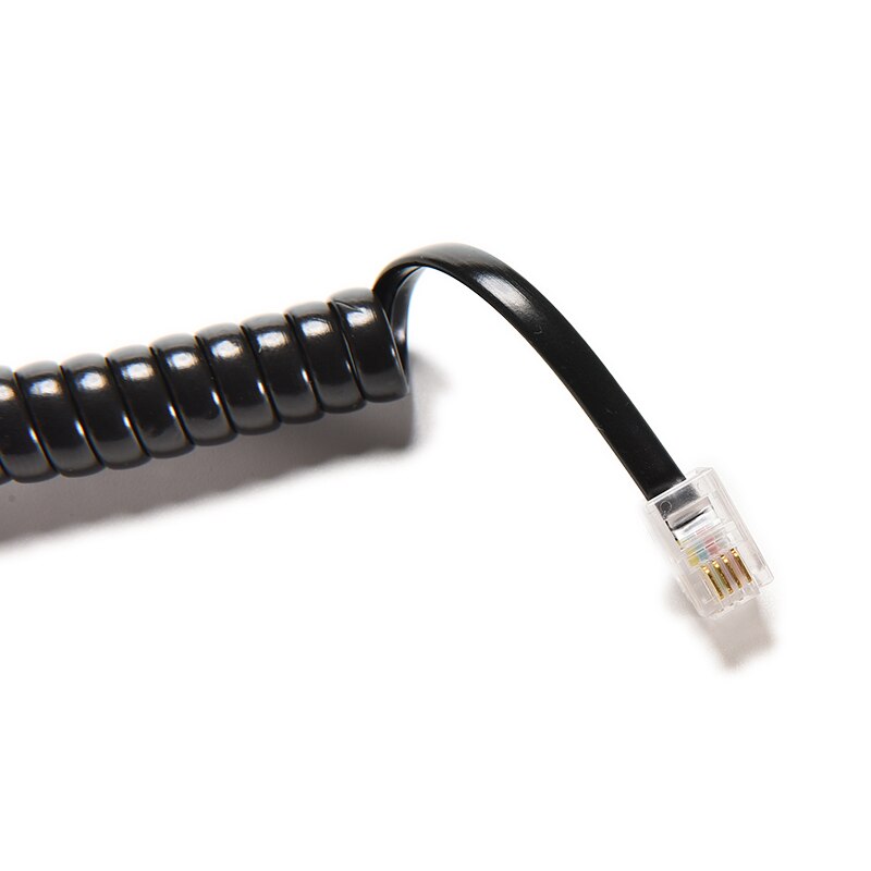 Cable de teléfono de 30cm de largo enderezar 2m Cable receptor de micrófono RJ22 4P4C conector Cable de cobre Cable de teléfono curva de volumen