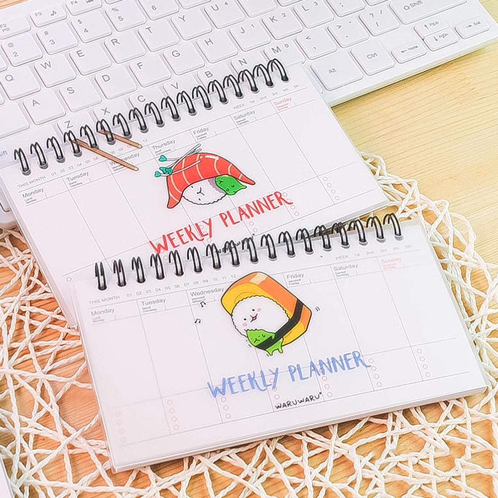 Kawaii Transparante Pp Spoel Week Plan Notepad Memo Boek 80 Vel Wekelijkse Dagelijkse Planner Sushi Notebook Briefpapier Schoolbenodigdheden