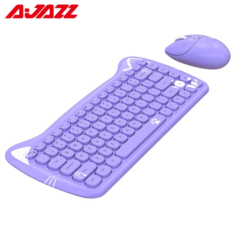 AJAZZ-teclado inalámbrico portátil A3060, periférico de Doble Modo, Bluetooth, membrana, juego de ratón para jugador, para Windows, IOS y Android