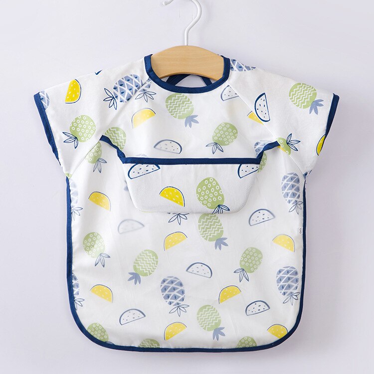 Enfant bébé Art Smock alimentation bavoir tablier poche imperméable chiffons manches longues avec receveur de nourriture: B Fruit party / 90cm